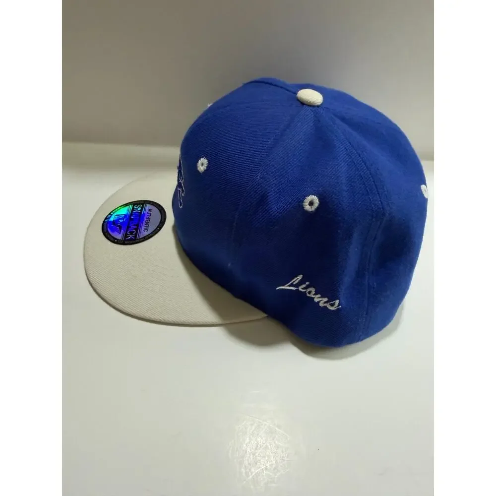 Detroit Lions Snapback Hat Blue White TwoTone Vintage Style KIPA Premium Cap NFL